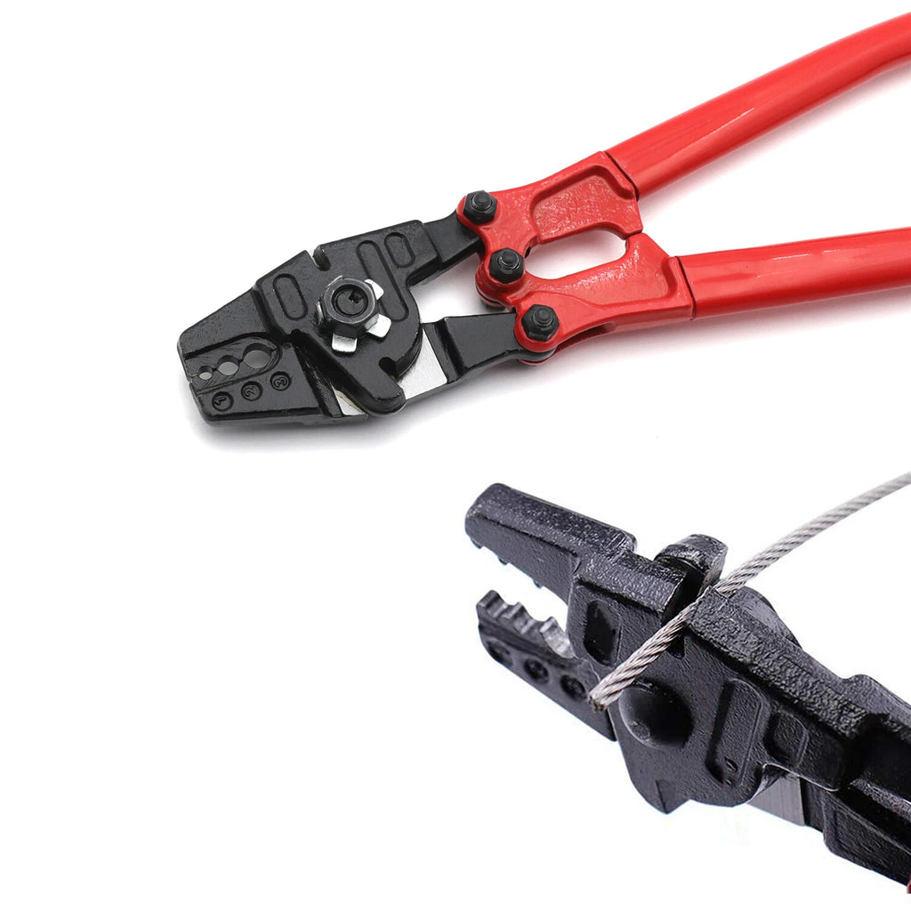 Wire Rope Crimping Tool 14" for Copper Aluminum 1/16" 3/32" 1/8"