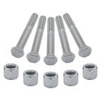 Set of 5 Grade 2 Shear Bolts 1/2" x 3-1/2" with Nylock Nuts for Rotary Cutters