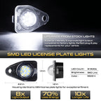 Full LED License Plate Light Pair for Ford Expedition Freestar Taurus Navigator