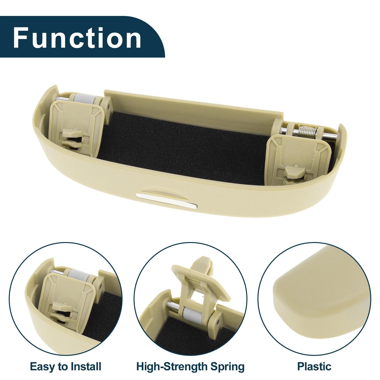 Sunglasses Case for Audi Q2 (2018–2020) Eyeglasses Holder Storage Box Beige