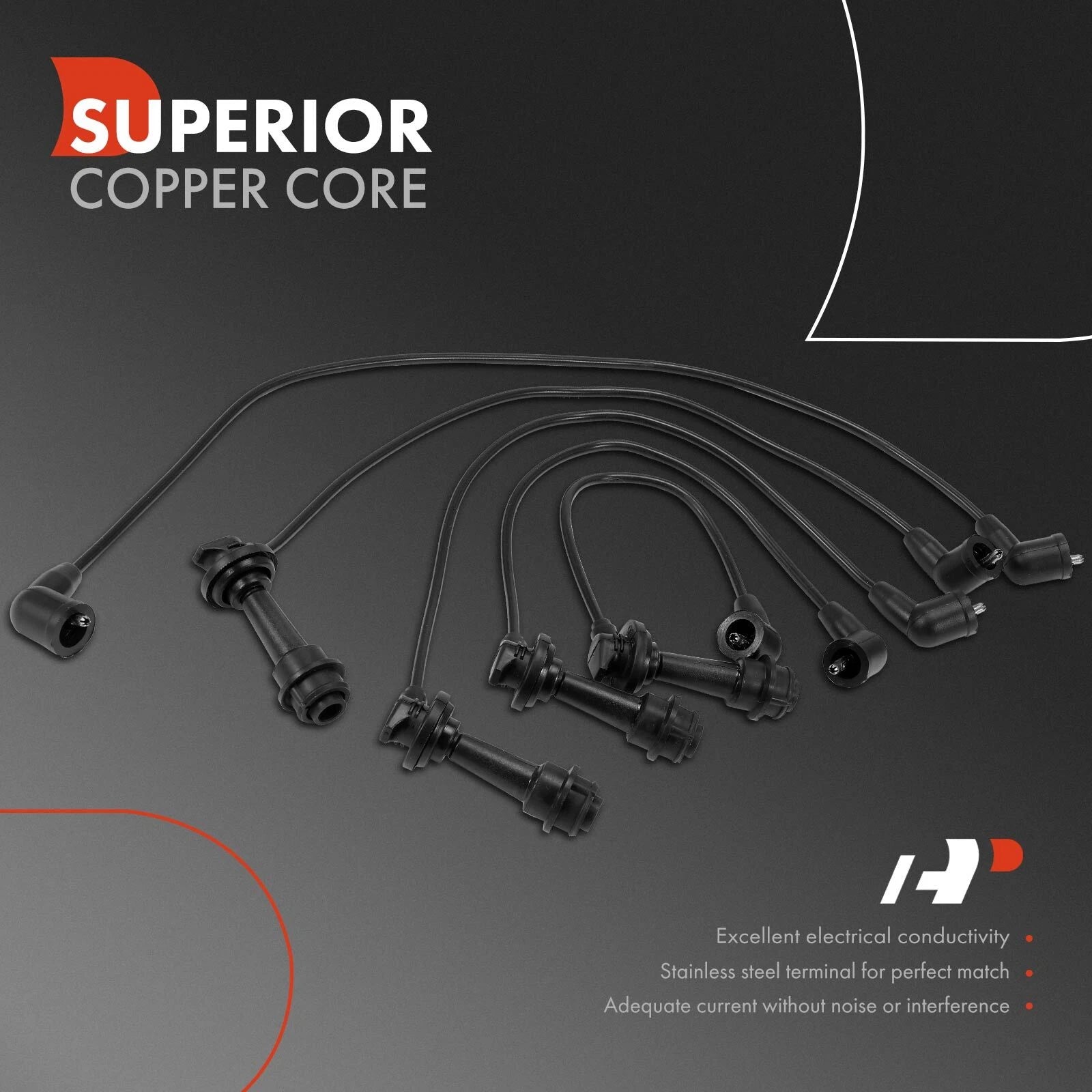 5x Spark Plug Wire Sets for Toyota Corolla and Geo Prizm (1990–1992)