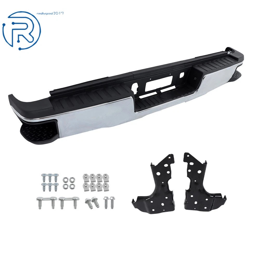 Chrome Rear Bumper for Silverado Sierra 2500 HD 3500 HD (2015-2019)