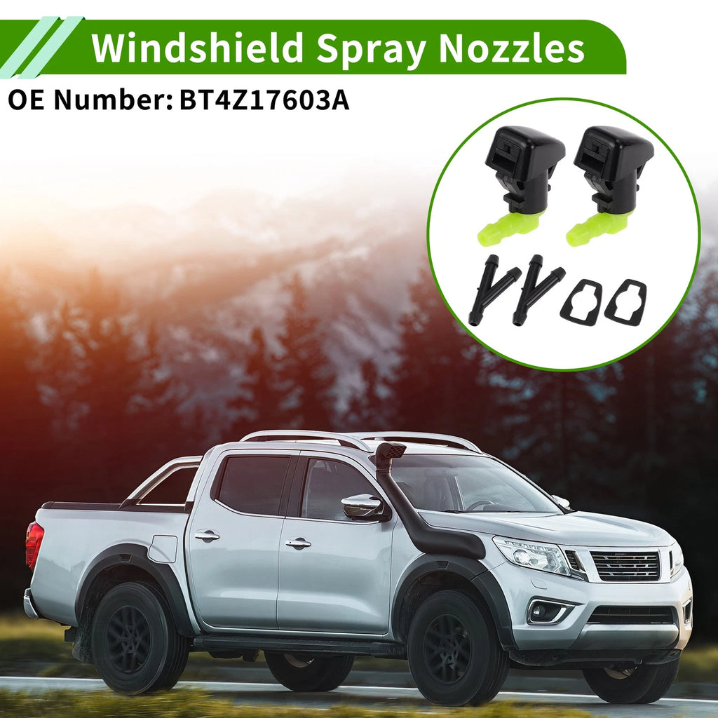 Windshield Washer Nozzle Set of 2 with Y Hose Connector for Ford Edge (2011–2015)