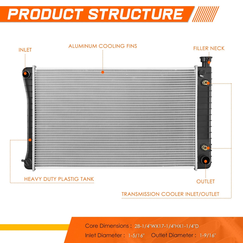Aluminum Radiator for Chevy GMC C/K Suburban/Pickup (1988–1995) DPI-618