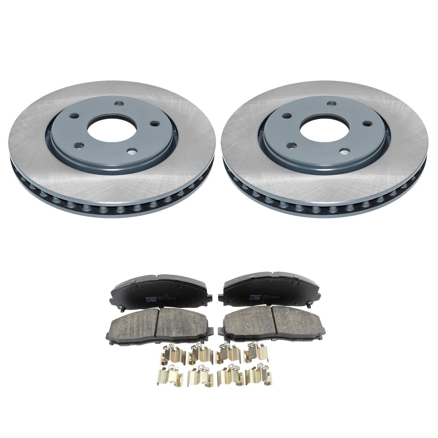Set of 2 DuraGo Front Rotors & TRW Pro Ceramic Brake Pads for Grand Caravan (2008–2020)