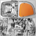 Chrome Housing Headlight & Amber Corner & Smoke LED Fog Light Kit for GMC Sierra/Yukon (1999–2006)