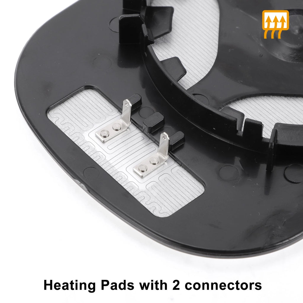 Left Side Heated White Mirror Glass for Nissan Micra (2002–2009)