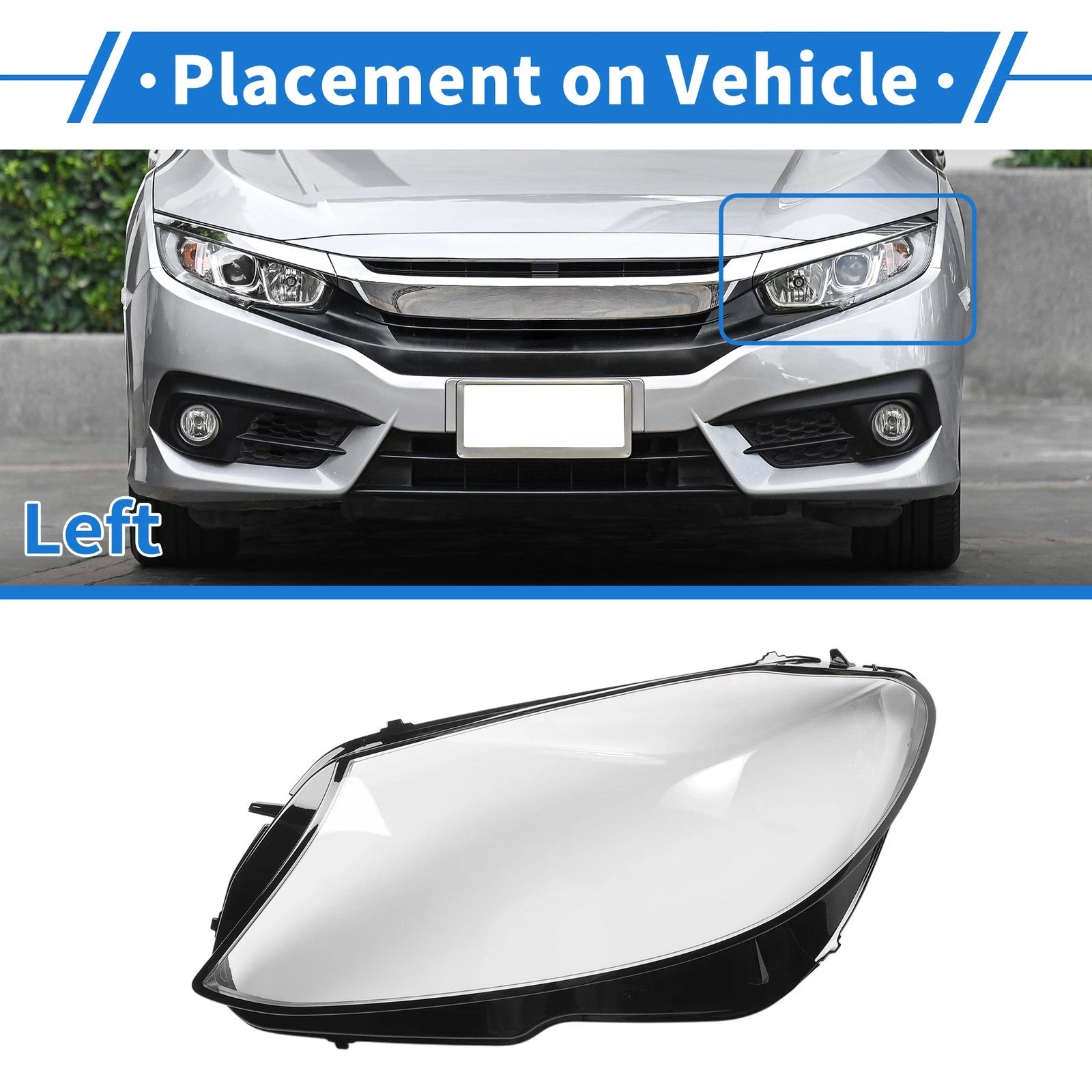 1 Pcs Headlight Lens Cover for Mercedes-Benz C-Class (2018–2020)