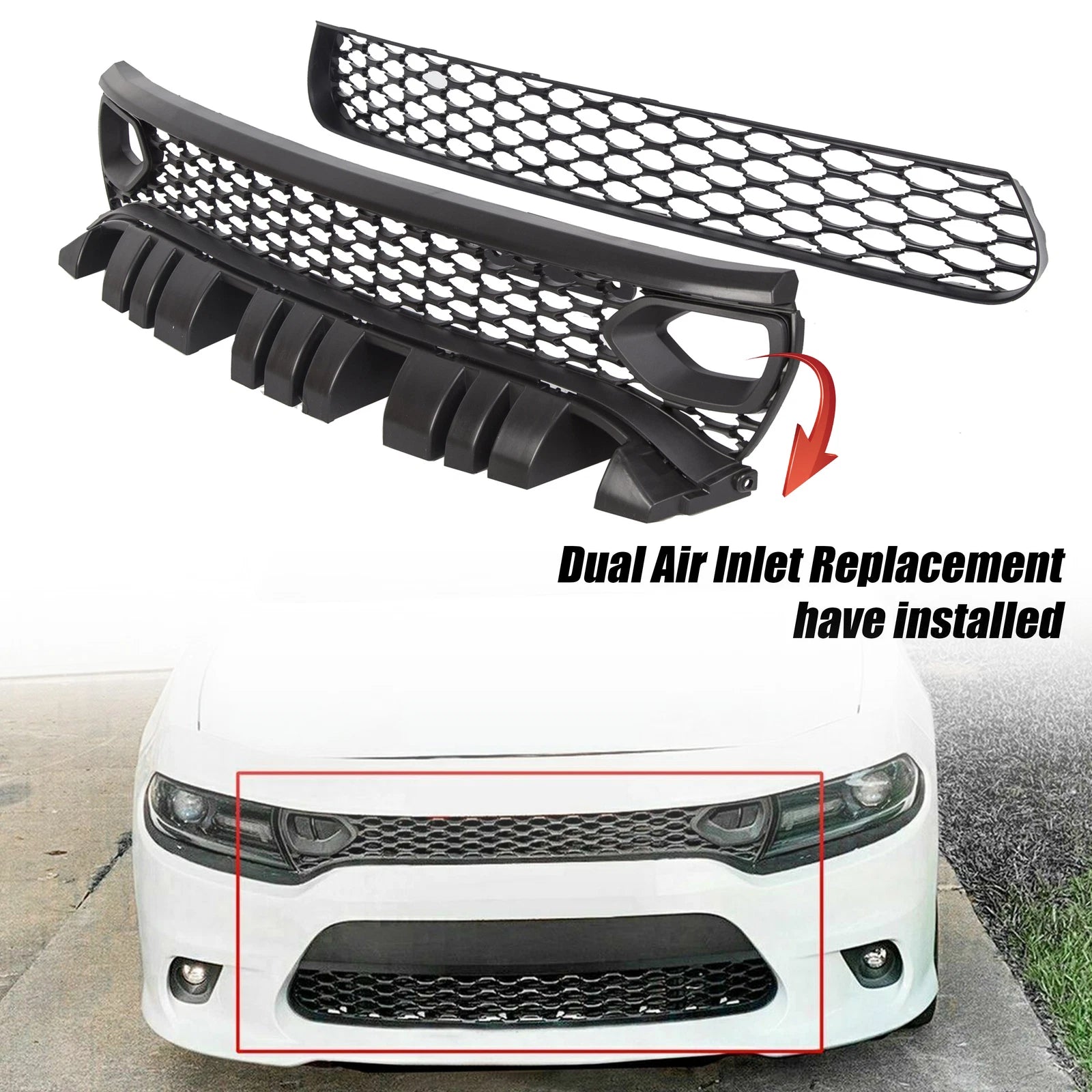 Grille Kit for Dodge Charger RT Scat Pack SRT Style (2015–2023)