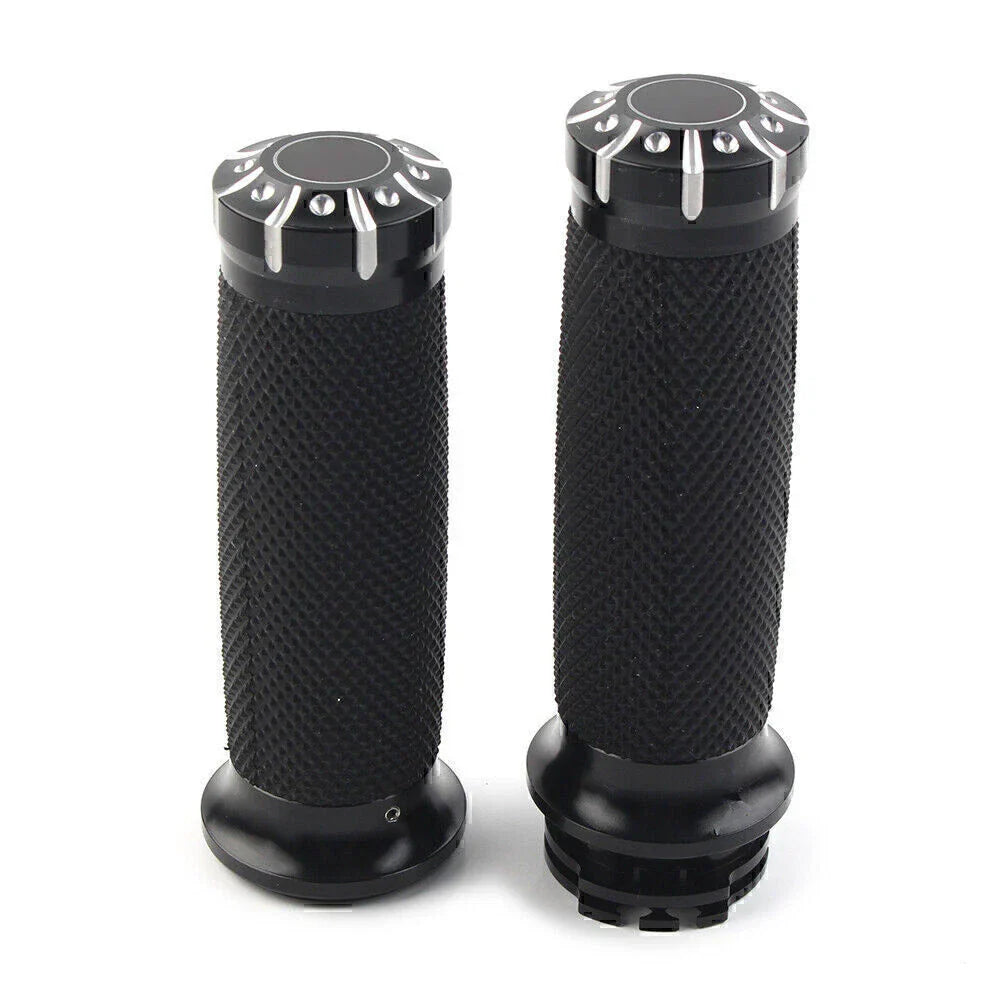 1" Black Handlebar Grips  for Harley Dyna Sportster XL883 1200 Softail (2004-2023)