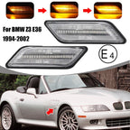 Dynamic LED Clear Amber Front Fender Side Marker Light for BMW Z3 (1994–2002)
