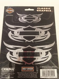 Chrome Tribal Shield Decal for Harley Davidson Motorcycle (3 pcs)
