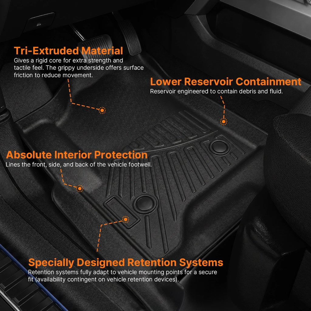 Set of 3 TPE 3D Floor Mats Liners for Chevrolet Tahoe GMC Yukon (2015–2020)
