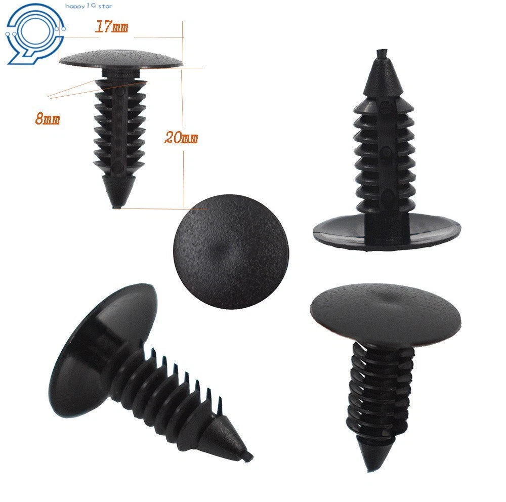 100 Pcs Push Clips for Car Auto Fender (8mm)