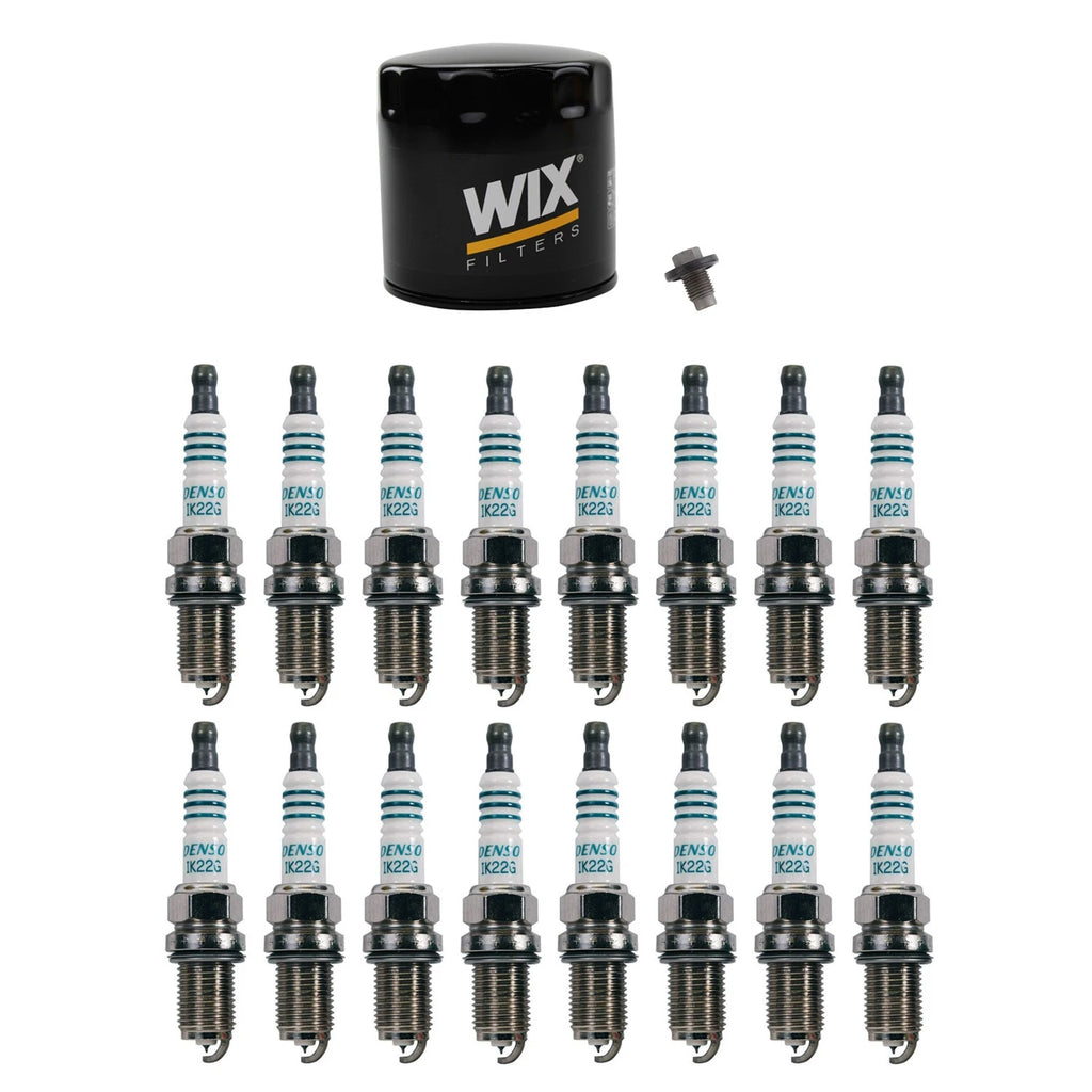 Wix Engine Oil Filter & Denso 16 Iridium Spark Plugs for Durango 5.7L (2004–2023)