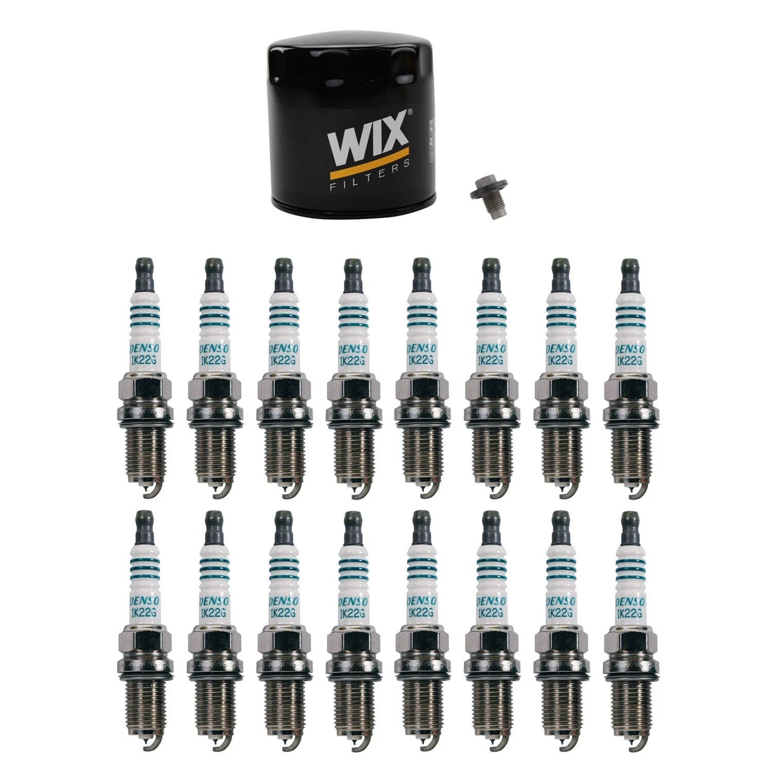 Wix Engine Oil Filter & Denso 16 Iridium Spark Plugs for Durango 5.7L (2004–2023)