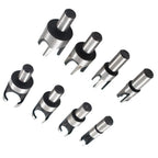 Set of 8 Carbon Steel Wood Plug Hole Cutters for Various Models
