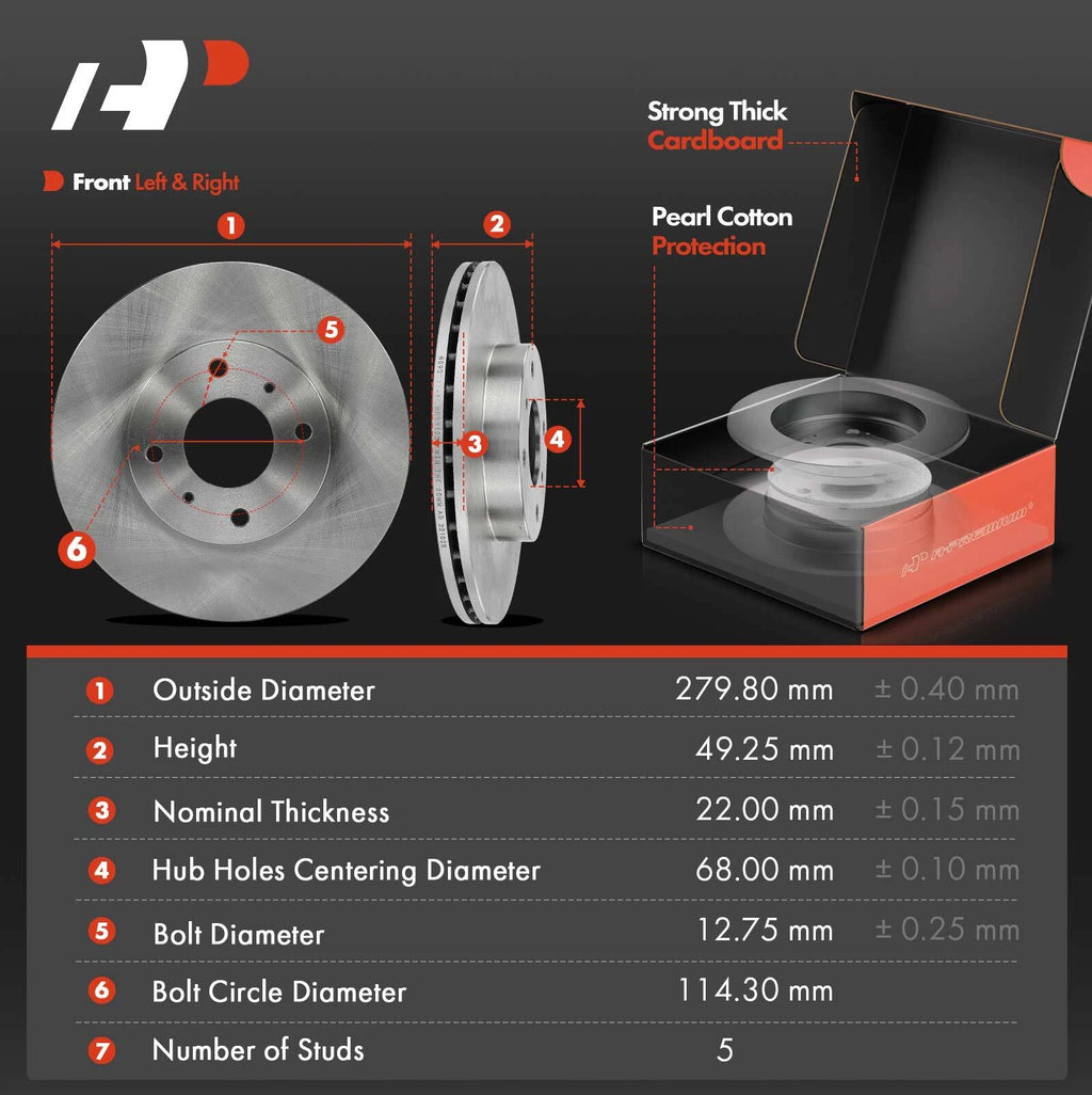 Disc Brake Rotors & Ceramic Pads for Nissan Altima Sentra