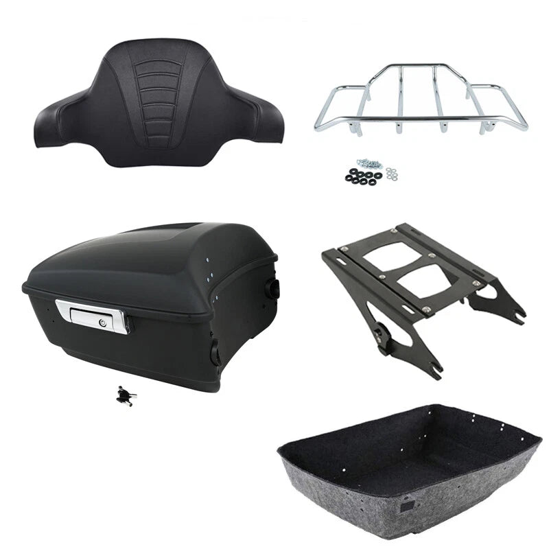 Matte Black Trunk Backrest Mount Rack for Harley Street Glide (2014–2026)