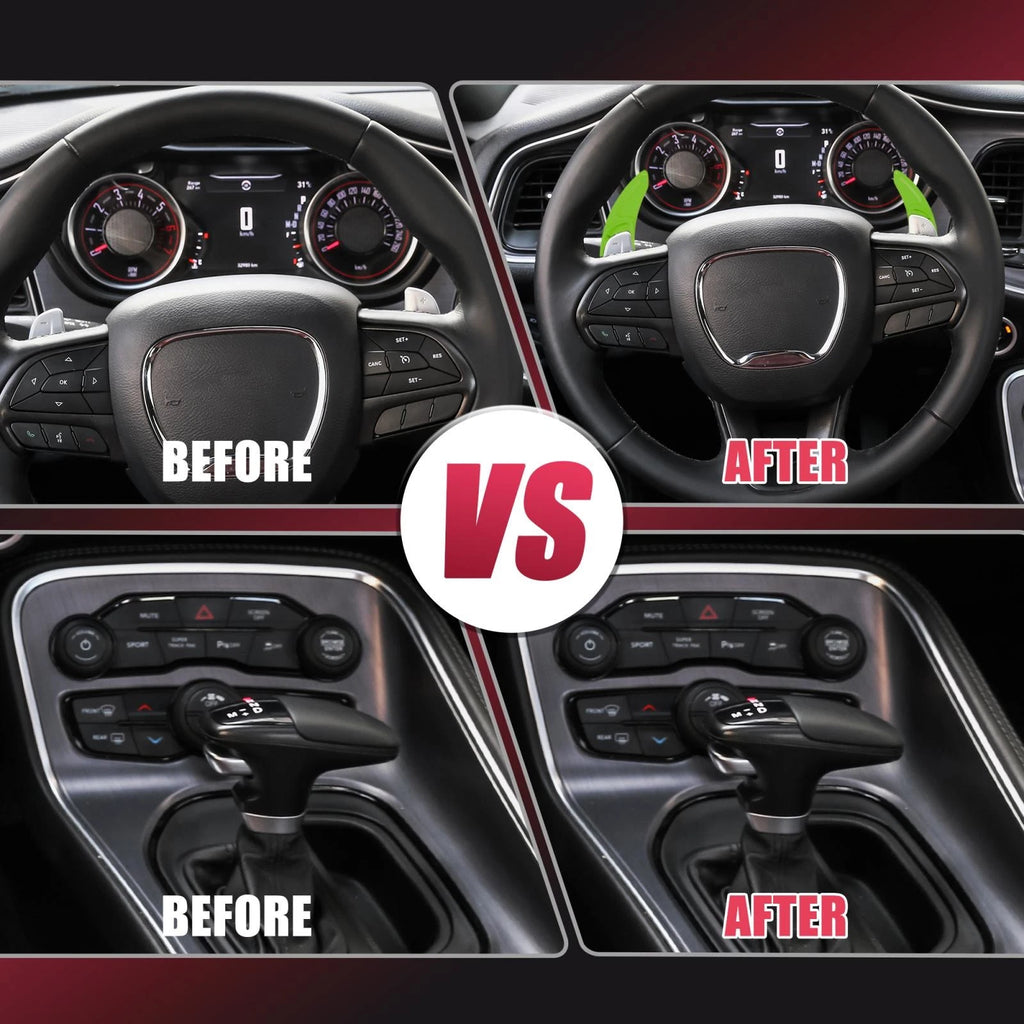 Pair Green Steering Wheel Paddle Shifter Cover for Dodge Charger Challenger (2015–2023) 745065577882