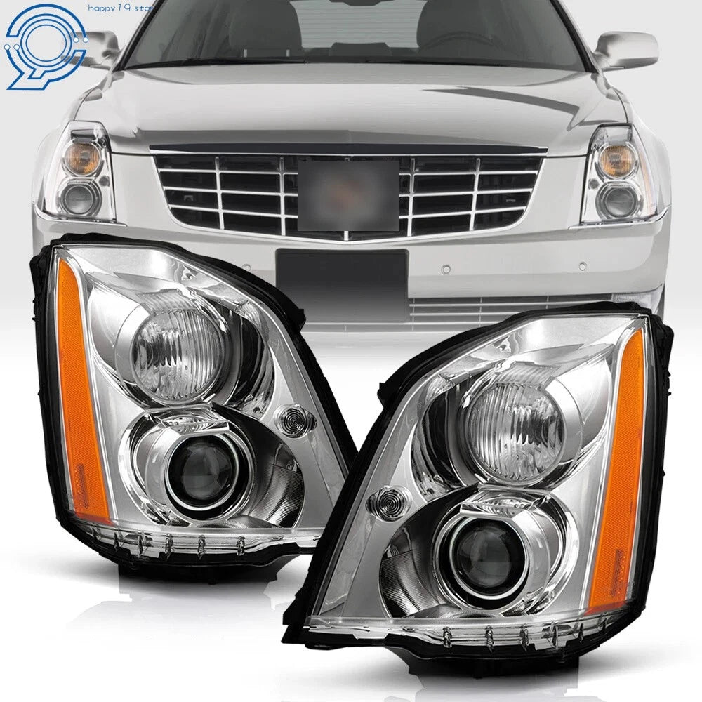 Set of 2 HID Xenon Headlights for Cadillac DTS (2008–2011) Chrome Housing
