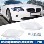 Pair Headlight Clear Lens Shell Cover for BMW Z4 (2003–2008) No. 63127165714