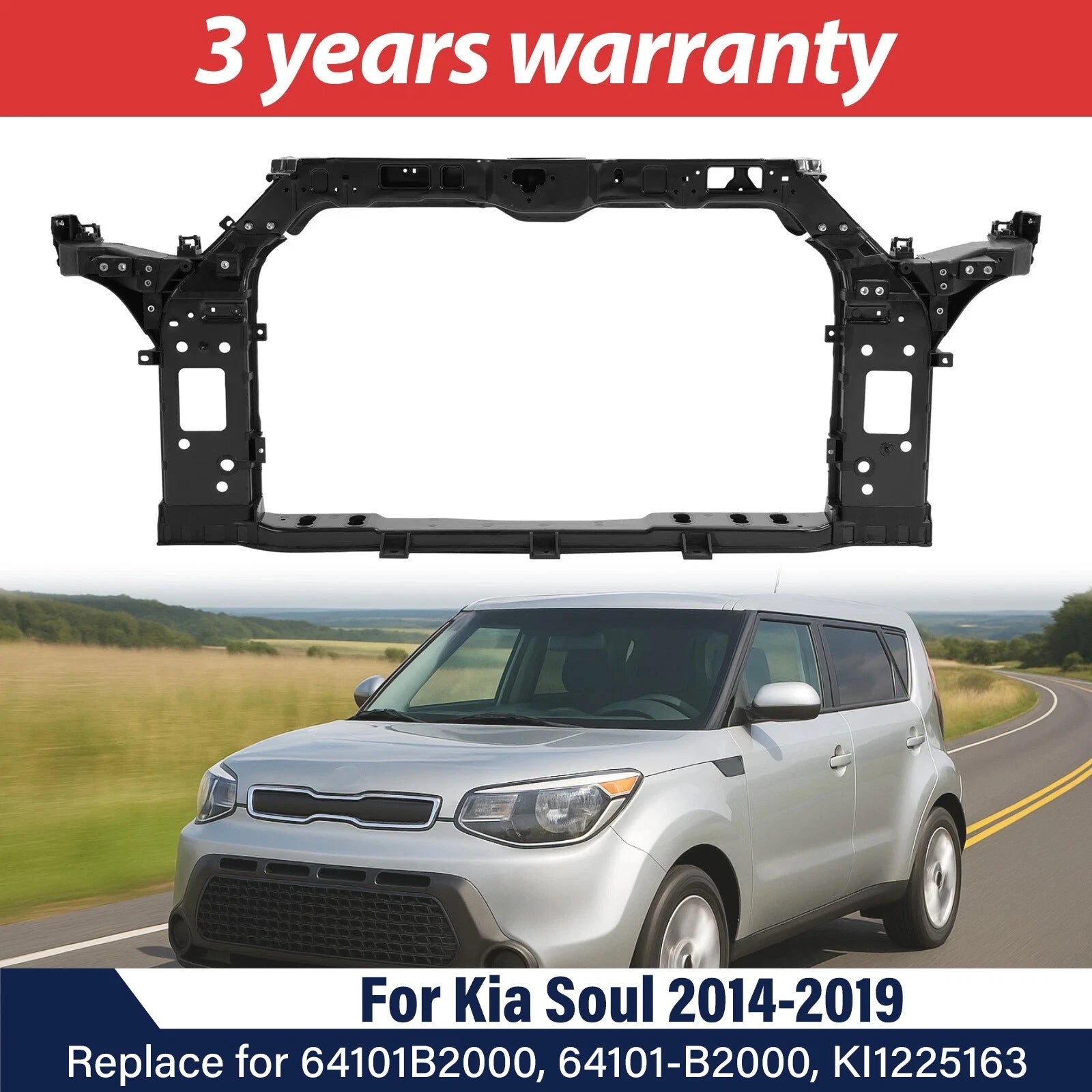 Steel Front Radiator Support Assembly for Kia Soul (2014–2019) #64101B2000