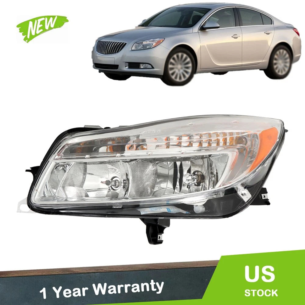 Driver Headlight for Buick Regal (2011–2013) Halogen Chrome Clear