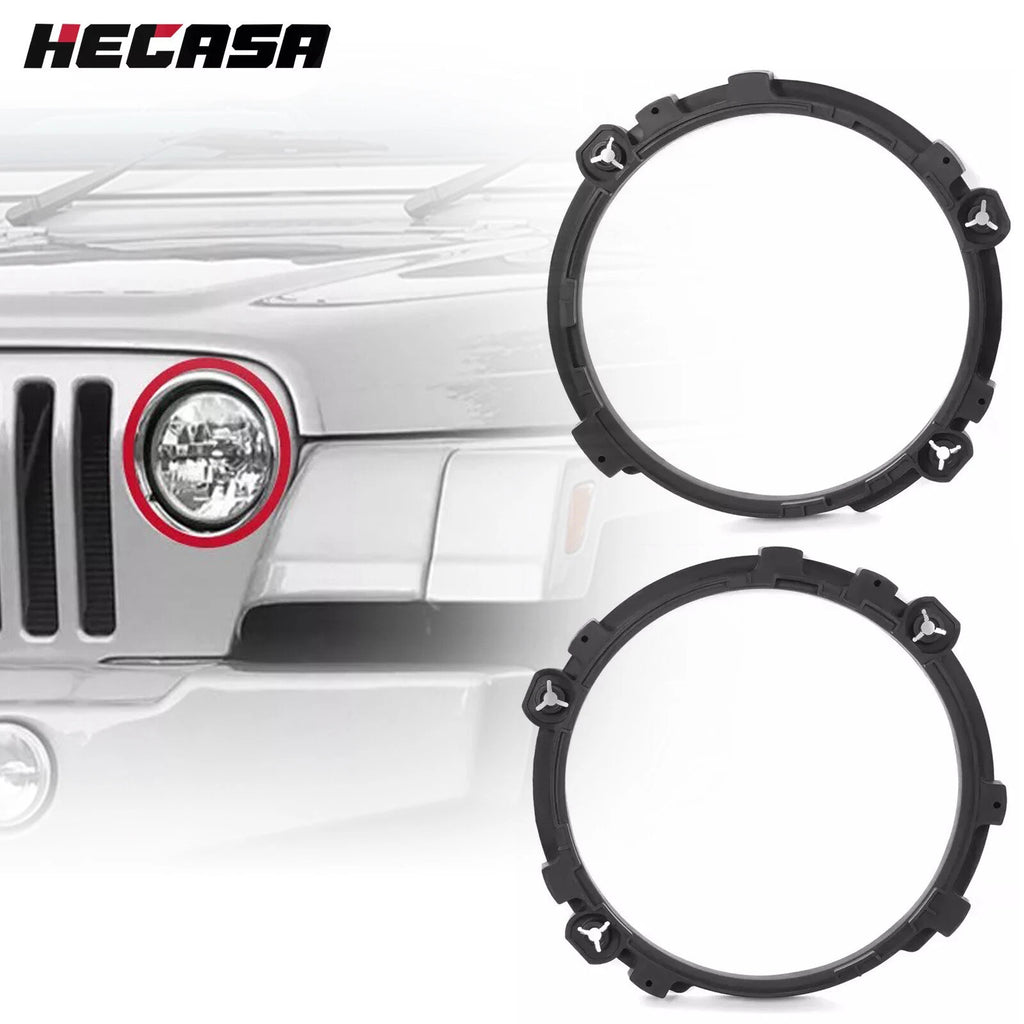 Set of 2 Headlight Bezel Mount Bracket Rings for Jeep Wrangler TJ (1997–2006)