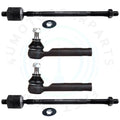 Set of 4 Front Inner & Outer Tie Rod Ends for Subaru Legacy Outback (1993–2004)