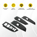 4X Carbon Fiber Look Inner Window Switch Panel Covers for Honda Accord (2018–2022)