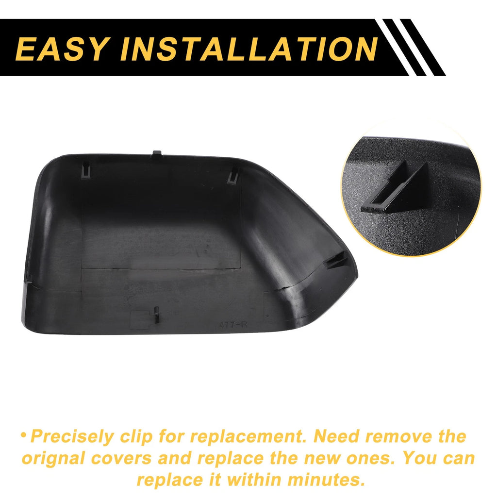 Right Side Mirror Cover Cap Gloss Black for Ford F-250 F-350 F-450 F-550 (2000–2023)