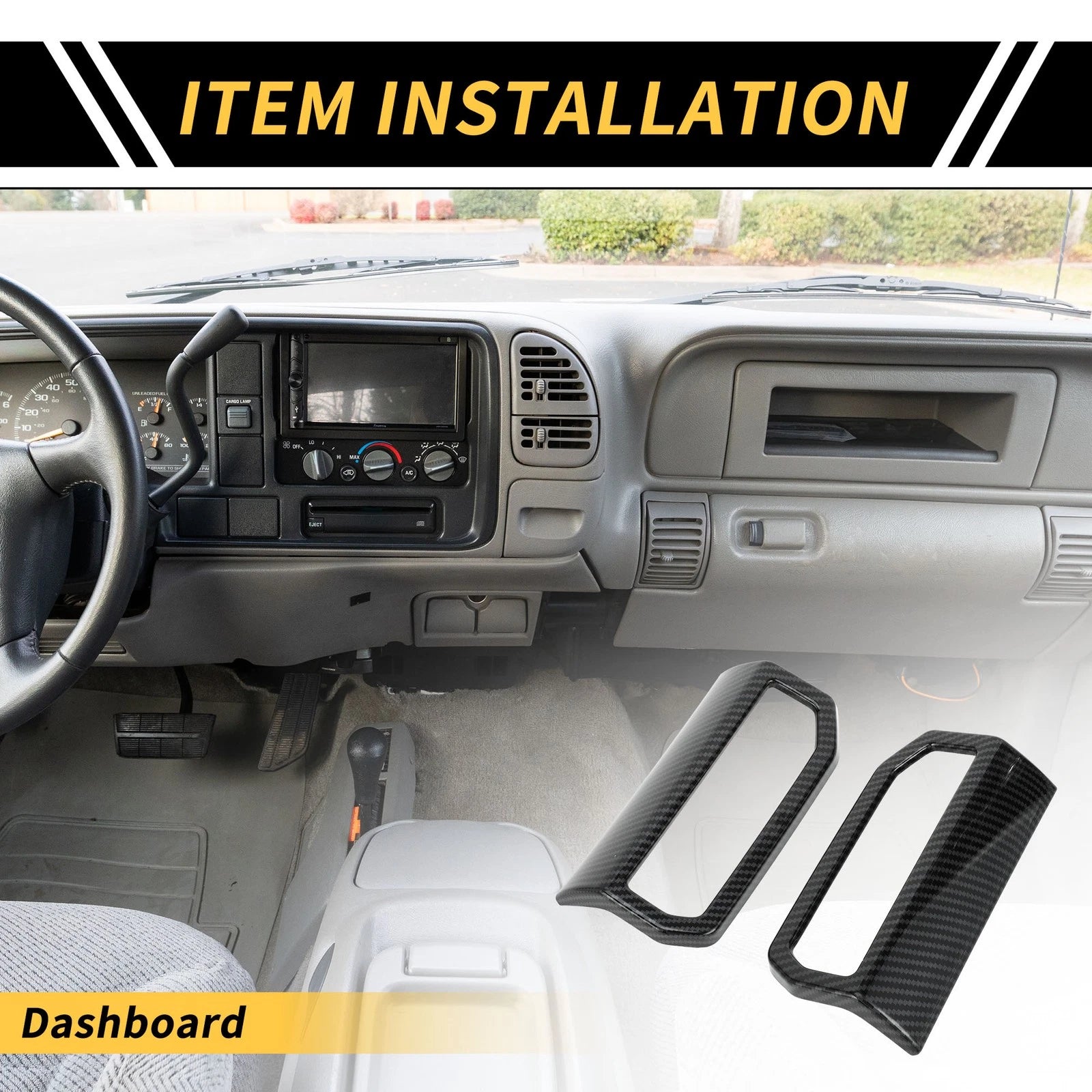 Set of 2 Carbon Fiber Dashboard Side Air Vent Trim for Toyota Tacoma (2024)