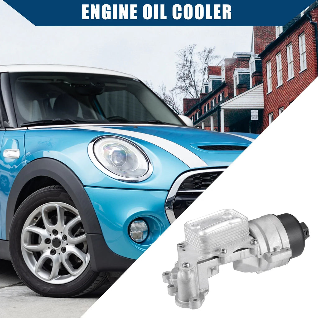 Engine Oil Cooler Replacement for BMW Mini Cooper Silver Tone