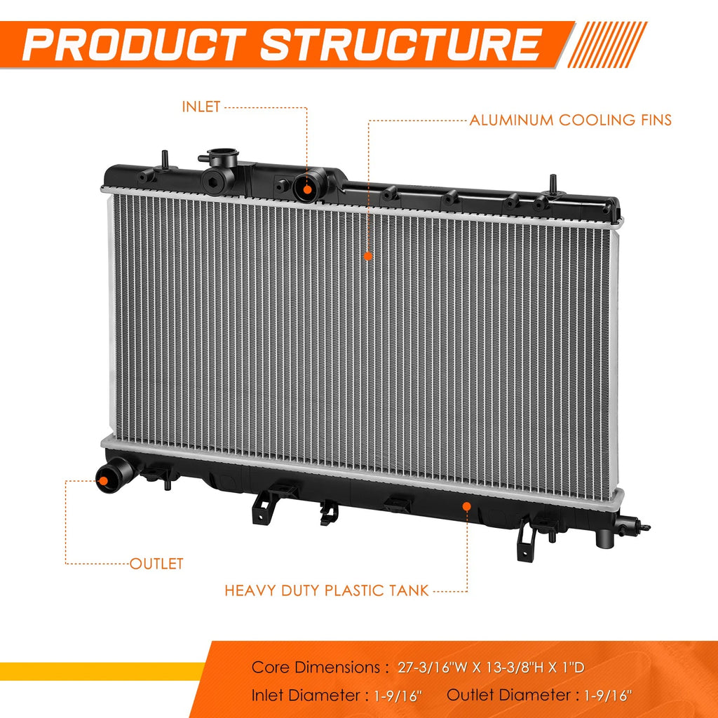 Aluminum Core Radiator for Subaru 9-2X/Baja/Impreza 2003–2007 DPI-2704