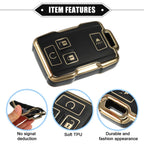 Set of 4 Key Fob Covers for Chevy Suburban, GMC (TPU, Black)