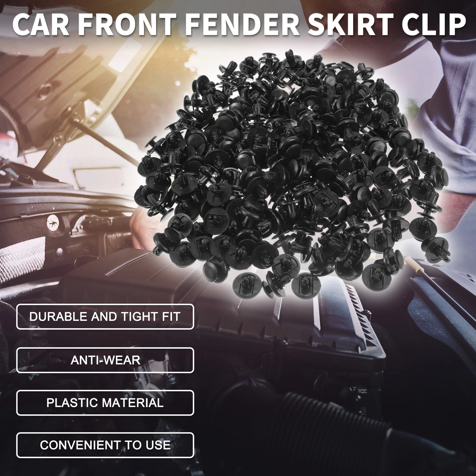 Set of 200 Front Fender Skirt Clips for Toyota Sienna, Camry (1998–2020)