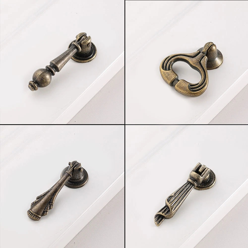 Set of 10 Antique Zinc Alloy Pull Handle Knobs for Door Cupboard Drawer