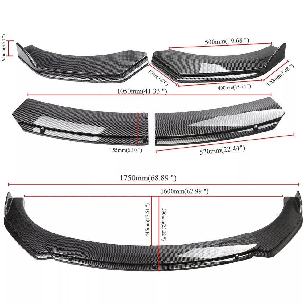 Carbon Fiber Front Bumper Lip Splitter for Nissan 350Z 370Z (2003–2020)