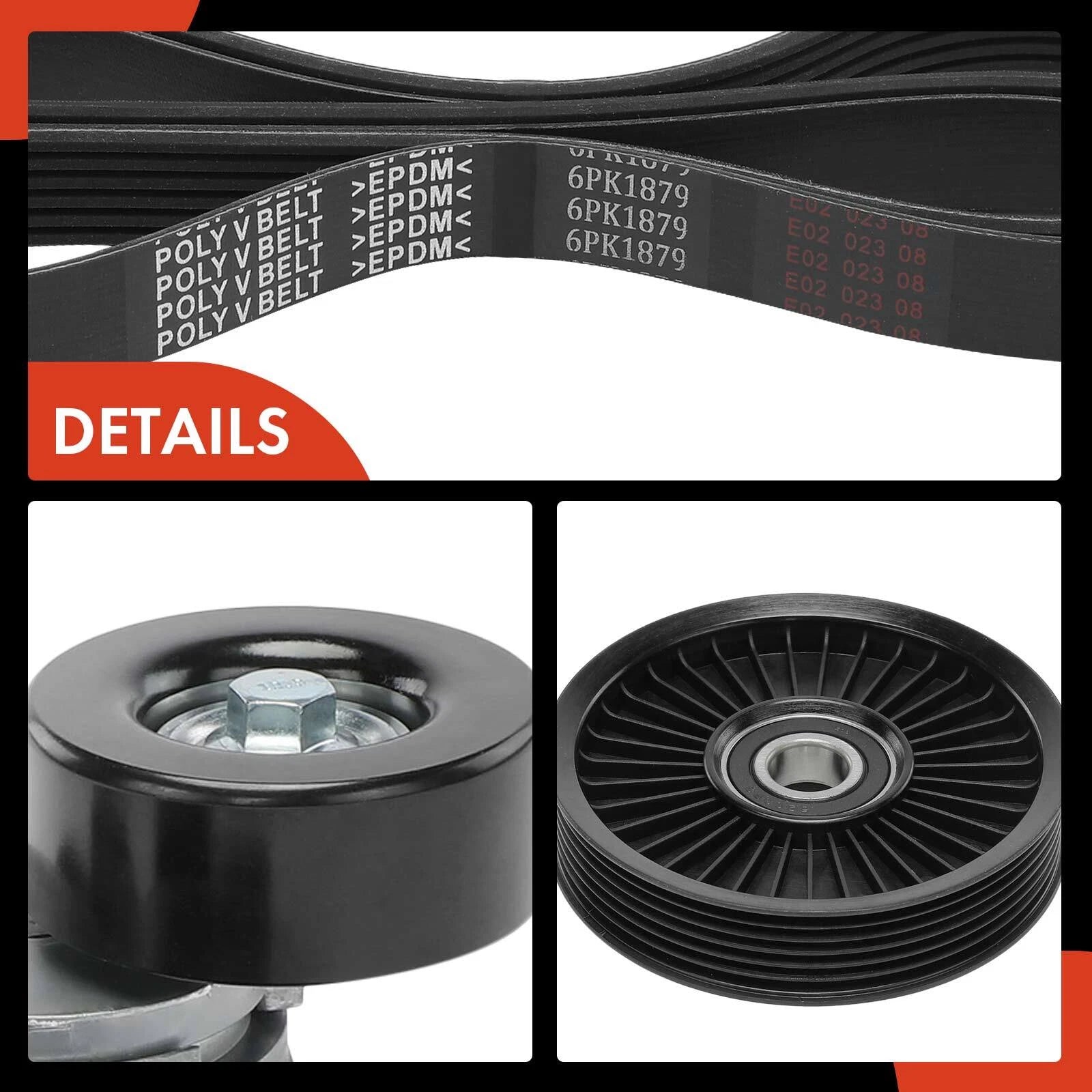 3X Serpentine Belt Drive Component Kit for Chevy Aveo Pontiac L4 (2004â2011)