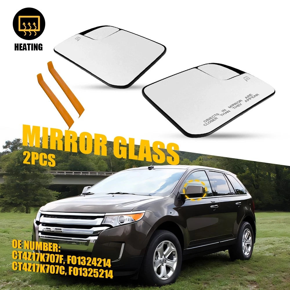 2X Heated Side Mirror Glasses for Lincoln MKX Ford Edge (2011–2015)