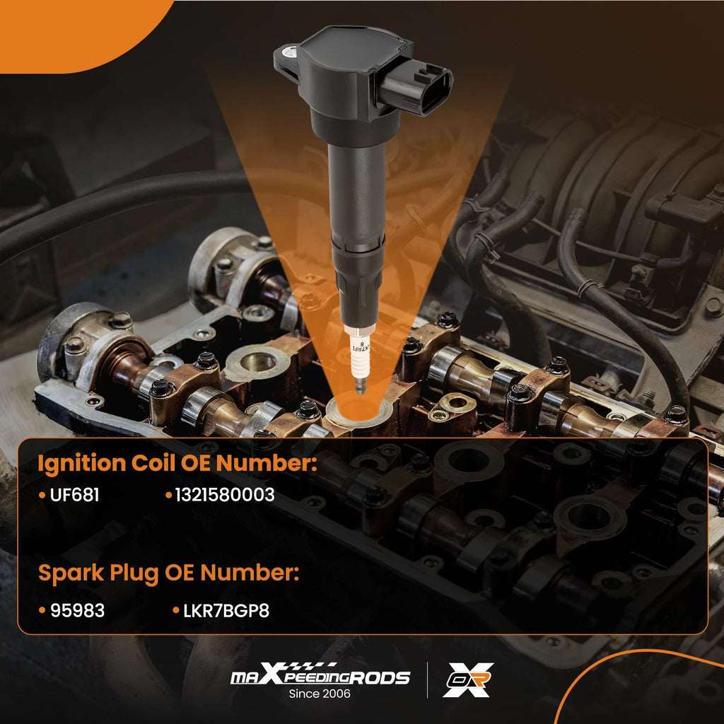 Pack of 3 Ignition Coils + Spark Plugs for Smart Fortwo 1000CC L3 (2008–2015) UF681