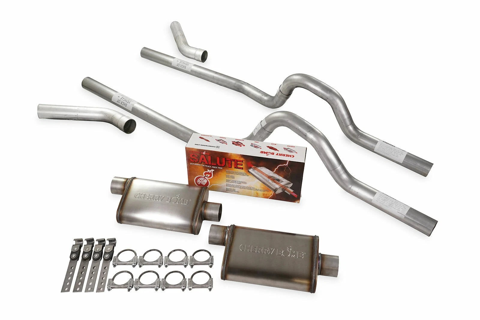 Dual Exhaust Kit 2.5" for Ford F-Series (1962–1966) Cherry Bomb Salute Corner Exit