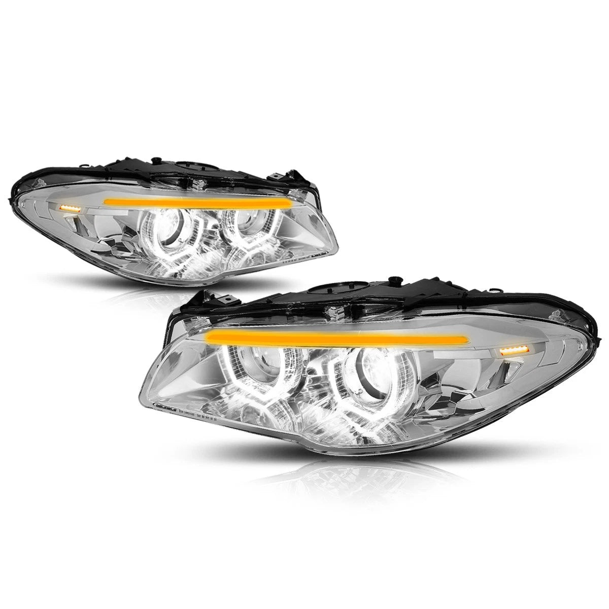 3D LED U-Halo Sequential Signal Lamp HID Projector Headlights for BMW F10 (2011–2013)