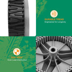 Set of 2 Lawn Mower Wheels for Craftsman (583719501, 194231X427, 917376080)