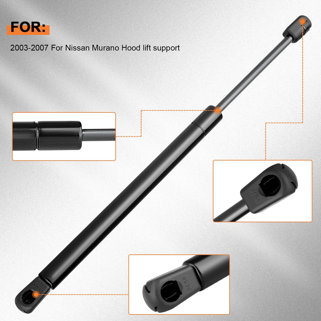 2 Front Hood Lift Supports for Nissan Murano (2003-2007)