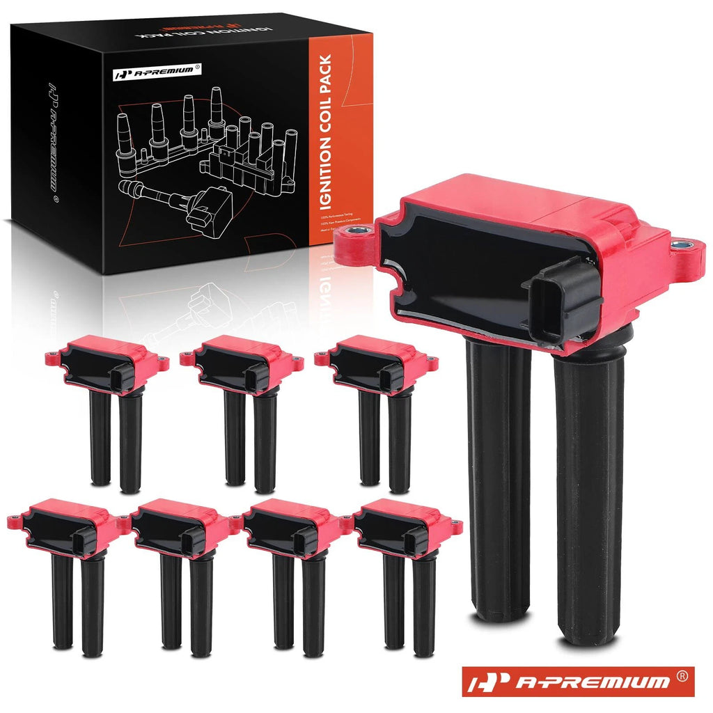 8x Red Ignition Coil for Ram 1500 2500 (2011–2024) Jeep Grand Cherokee (2006–2024)