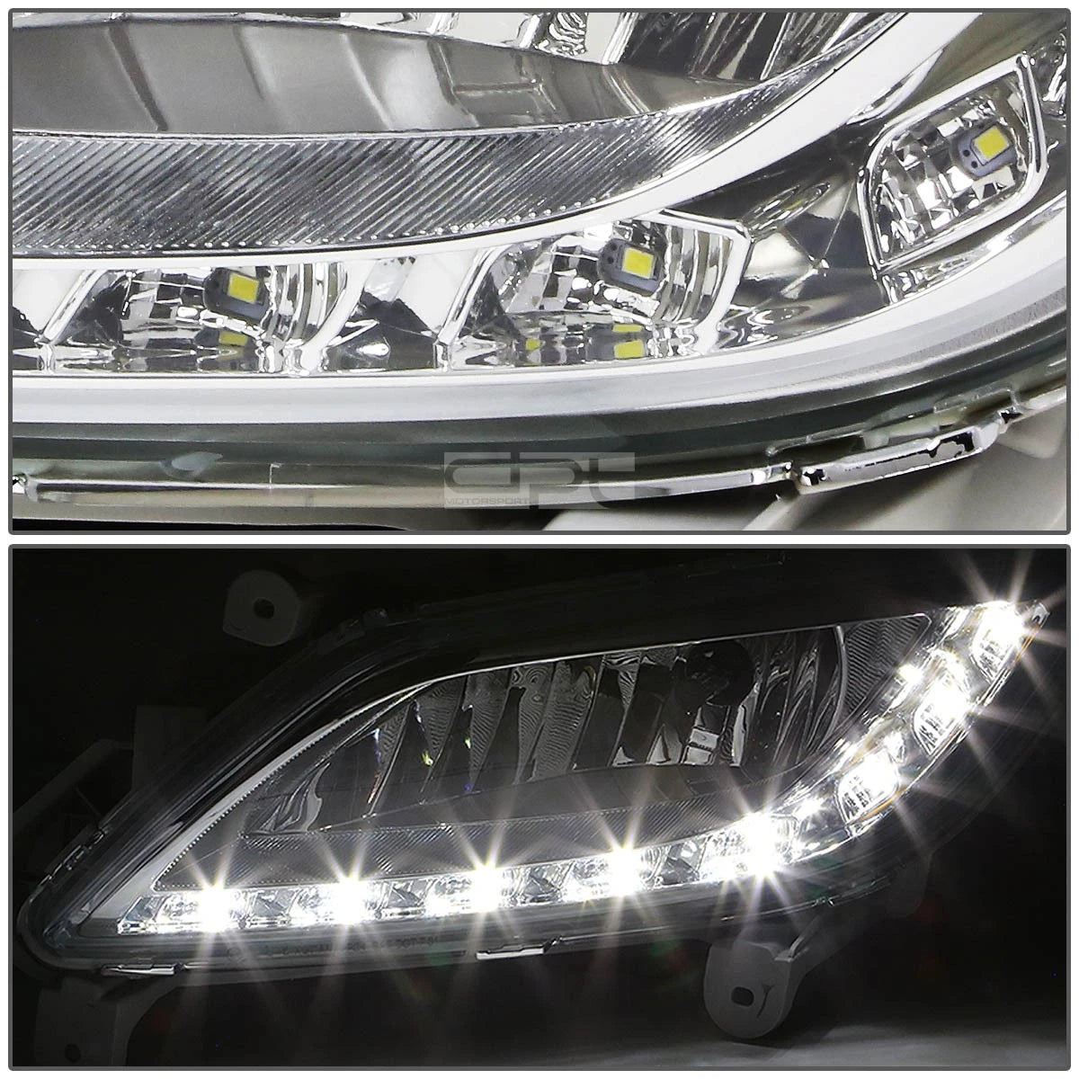 Pair LED DRL Strip Fog Light Lamps for Veloster (2012–2017)