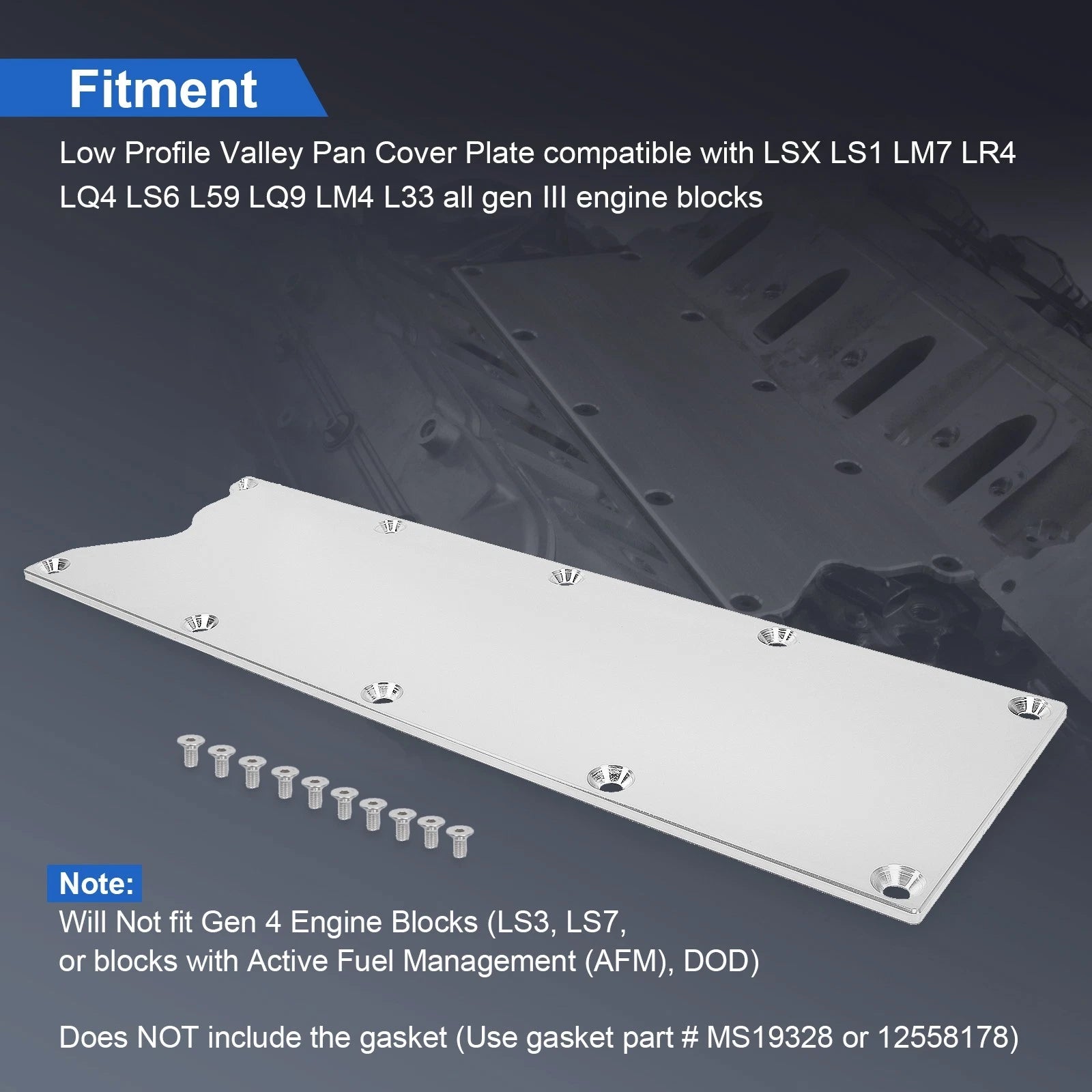 Billet Valley Pan Cover Plate for LS Gen III (2001–2007)