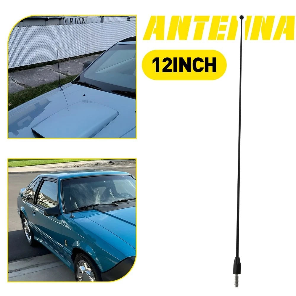 12" Black Stainless Antenna Mast for Ford Taurus (1986–2009)